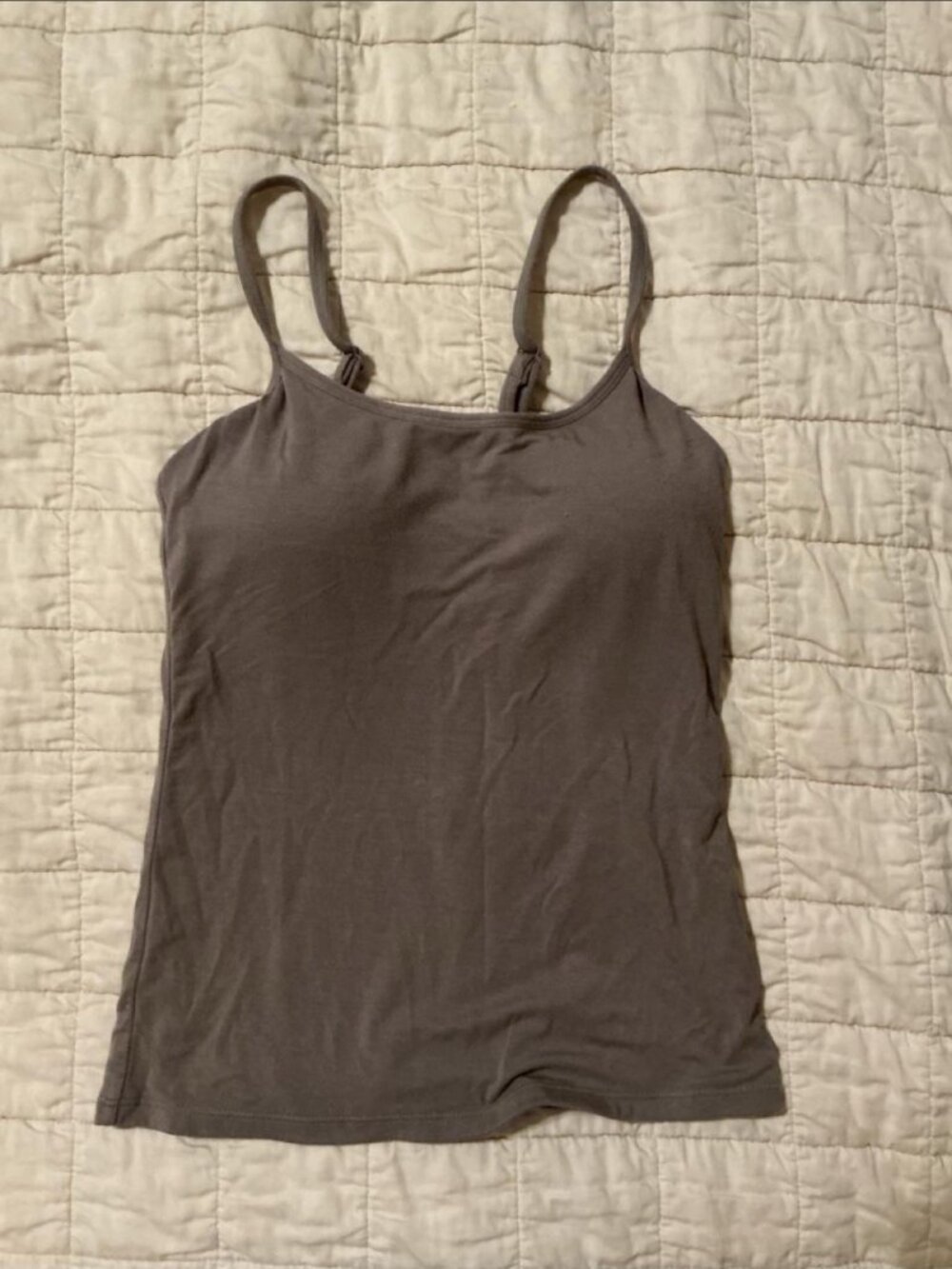 Klassy Network Brown Tank Top with Built-in Bra